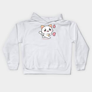 Cute kawaii cat cartoon Kids Hoodie